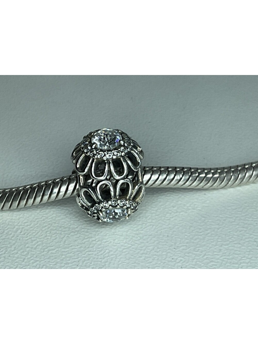 Pandora Floral Brilliance Clear CZ Charm Retired